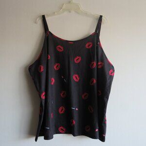 Bloomchic Made For Your Curves Red Lips Motif Sleeveless Women’s Tank Top 22-24